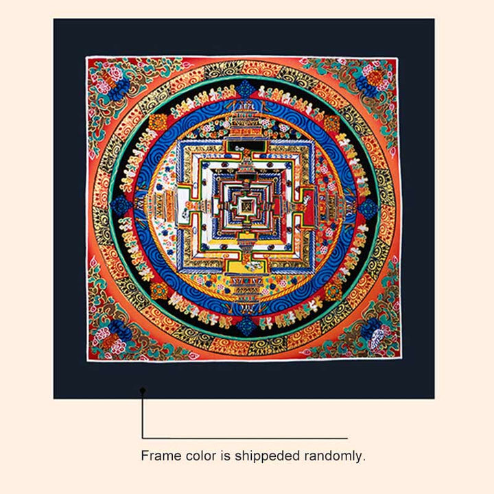 Caja ciega con pintura de Mandala Thangka hecha a mano tibetana, patrón de Color aleatorio