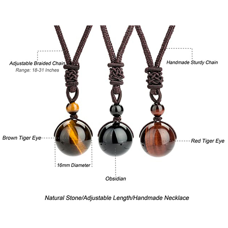 Collar de protección de ojos de tigre tibetano con Buddha Stones