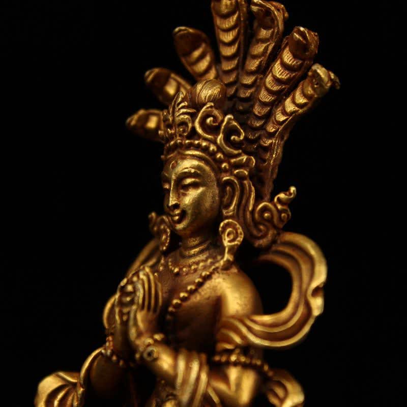 Decoración de estatua de cobre de protección de Bodhisattva Nagarjuna