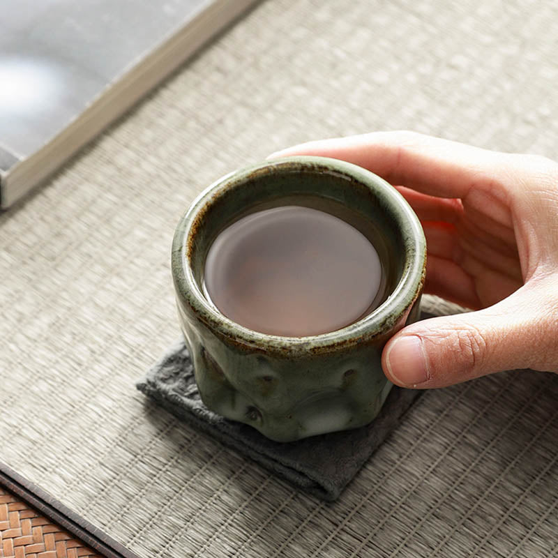 Buddha Stones hechas a mano, textura de hielo agrietada Simple, taza de té de cerámica china Jianzhan, taza de té de Kung Fu