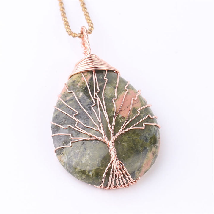 Collar con colgante de energía curativa, árbol de la vida, cristal de cuarzo Natural, Buddha Stones - image 17