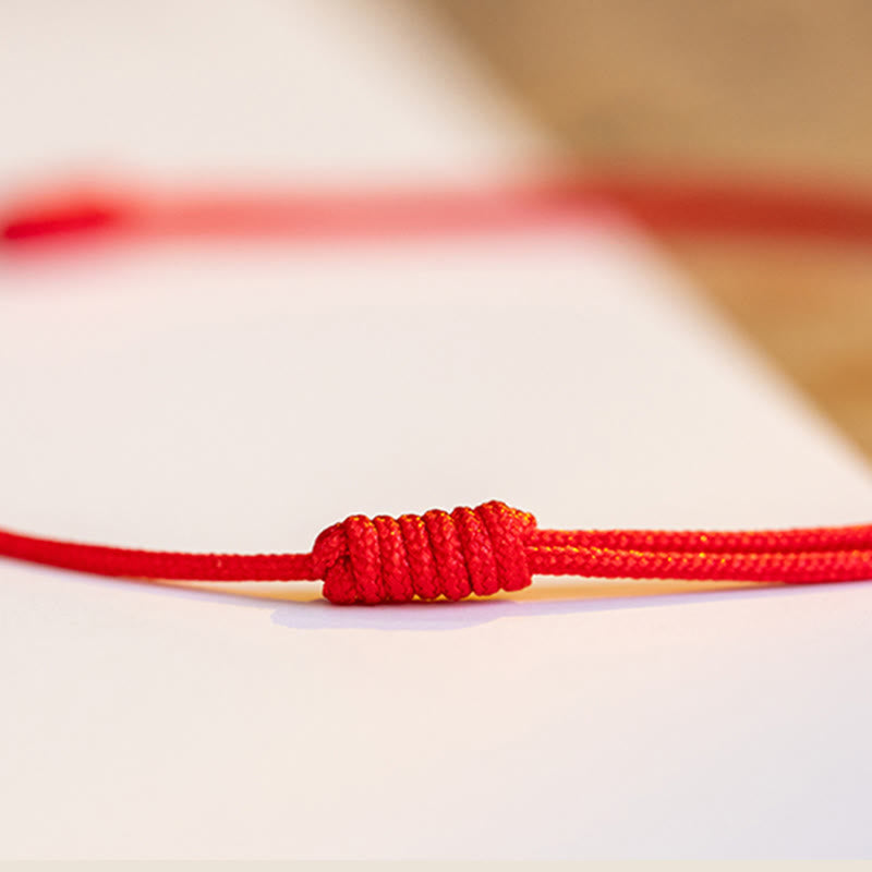 Pulsera tobillera con Buddha Stones, trébol de cuatro hojas, cinabrio, bendición, calma