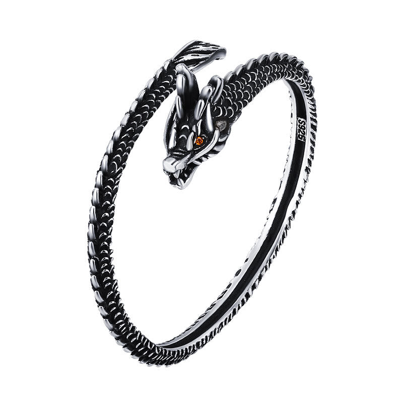 Brazalete de protección de la suerte con patrón de escamas de dragón de Buddha Stones