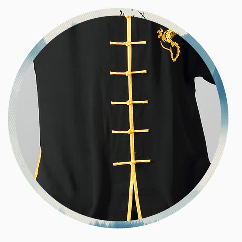 Buddha Stones Conjunto de ropa unisex con bordado de dragón para práctica espiritual, meditación y oración de Qi Gong Zen - image 11