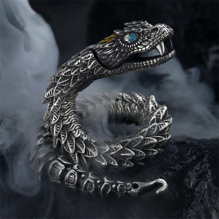 Pulsera de cadena de protección con amuleto hecho a mano de serpiente de dragón de Buddha Stones