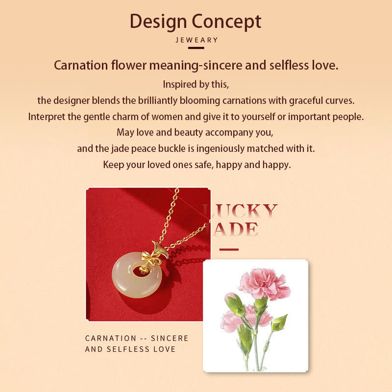 Colgante de plata de ley 925 con Buddha Stones, collar de prosperidad con flor de clavel de Jade Hetiano Natural - image 8