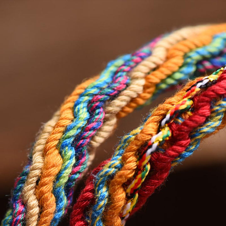 Pulsera de cuerda colorida trenzada con nudo de reencarnación de la familia de la bestia tragadora de oro con Buddha Stones