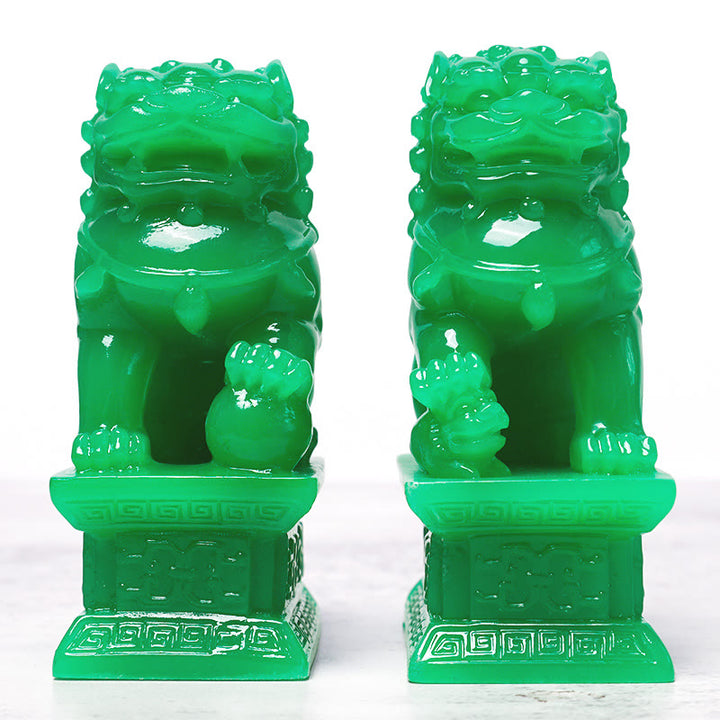 Par de estatuas de león guardián de perros Fu Foo, prosperidad y riqueza, decoración del hogar