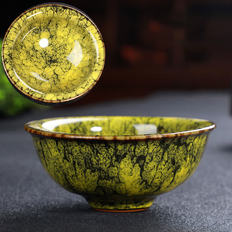 Tazas de té de cerámica coloridas con Buddha Stones para el hogar y la oficina