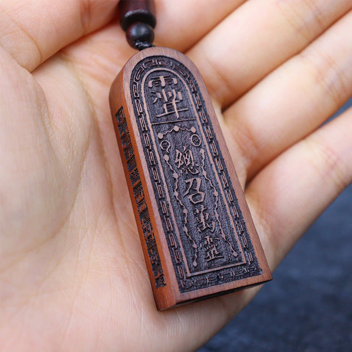 Buddha Stones, relámpago, madera de azufaifo, taoísta, orden de cinco truenos, colgante de collar de protección de la suerte