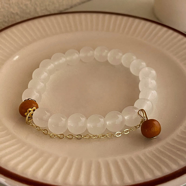 Pulsera de protección con dije de personaje Fu de ojo de gato de sándalo con Buddha Stones