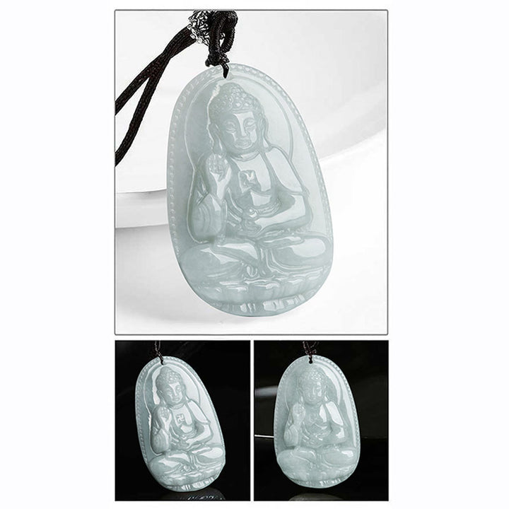Buddha Stones Zodíaco Chino Buda Natal Jade Riqueza Prosperidad Collar Colgante - image 20