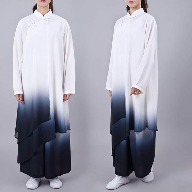 Conjunto de ropa unisex para práctica de meditación, tai chi, qigong y oración con pintura en degradado de Buddha Stones