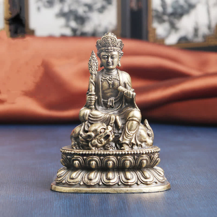Decoración de estatua de cobre Manjusri Bodhisattva Serenity - image 5