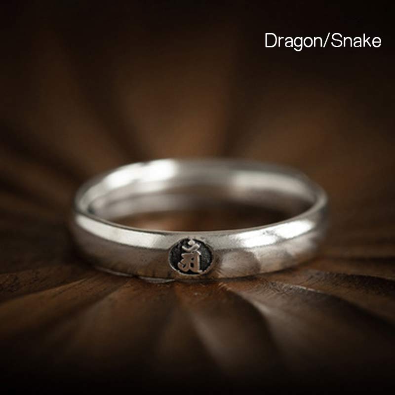 Anillo de plata de ley 925 con Buddha Stones , zodíaco chino, bendición de Buda natal
