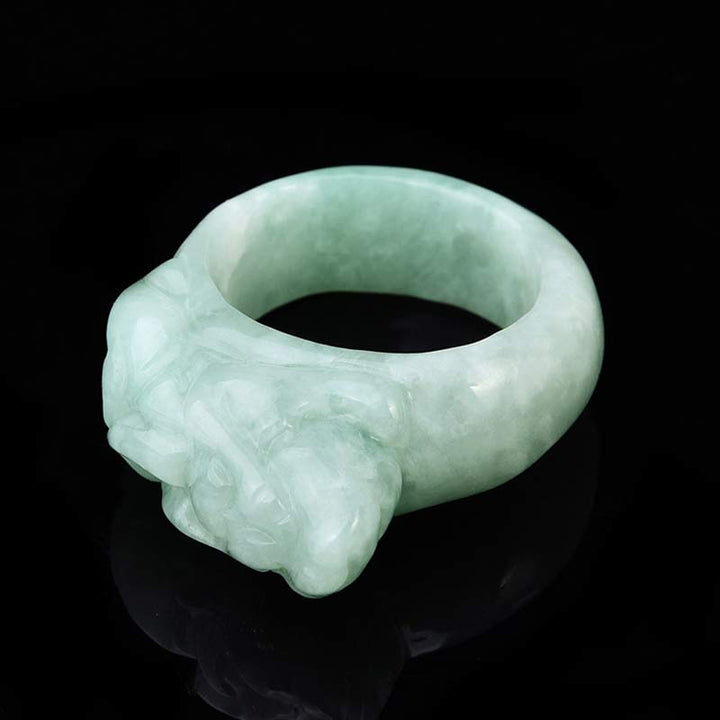 Anillo de la suerte Fengshui Riqueza Jade PiXiu