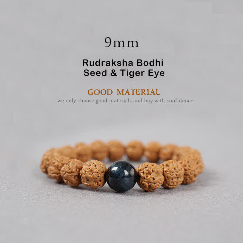 Buddha Stones Tíbet Rudraksha Bodhi Semilla Dzi Cuenta Ámbar Turquesa Pulsera de Riqueza