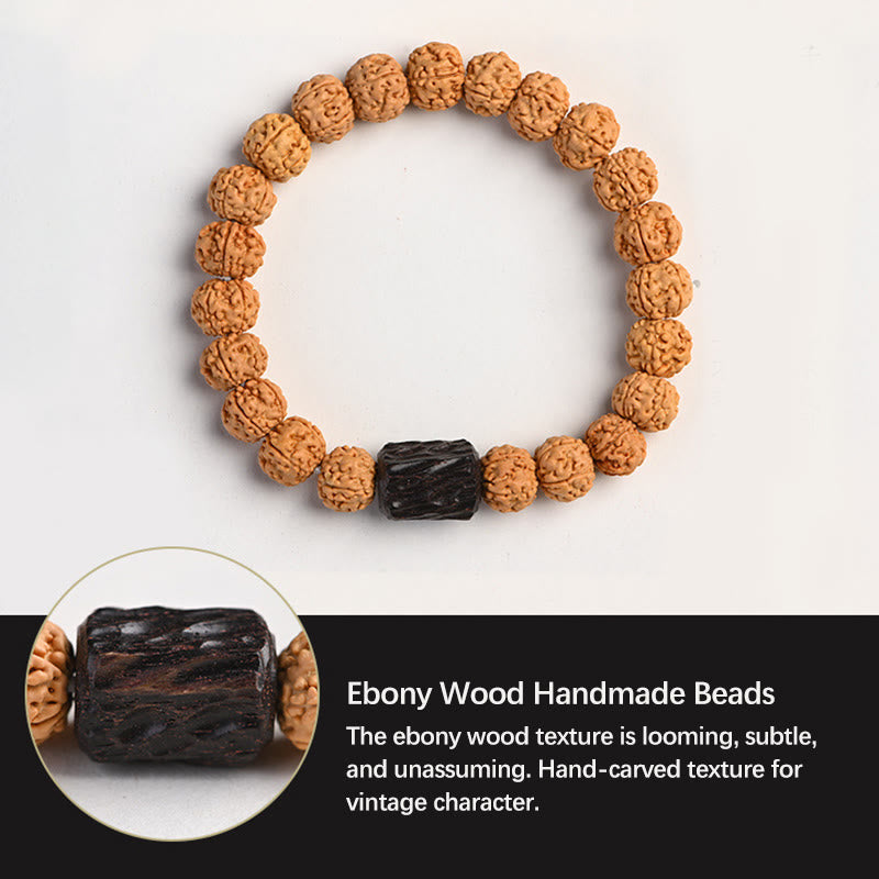 Buddha Stones Tíbet Rudraksha Bodhi Semilla Riqueza Pulsera auspiciosa
