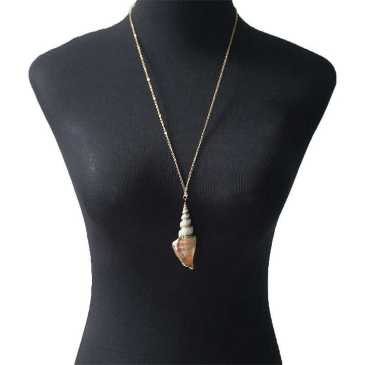 Colgante de collar de la suerte de concha de caracola Shankha Natural