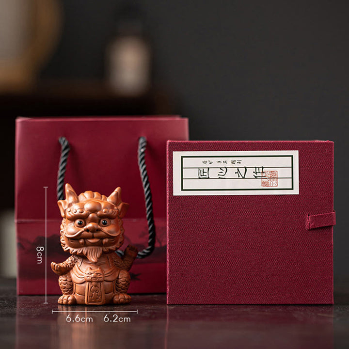 Buddha Stones, dragón de la suerte, riqueza, té, mascota, figura decorativa de arcilla púrpura, decoración - Pequeño Rey Dragón Marrón (Caja de regalo) - image 21