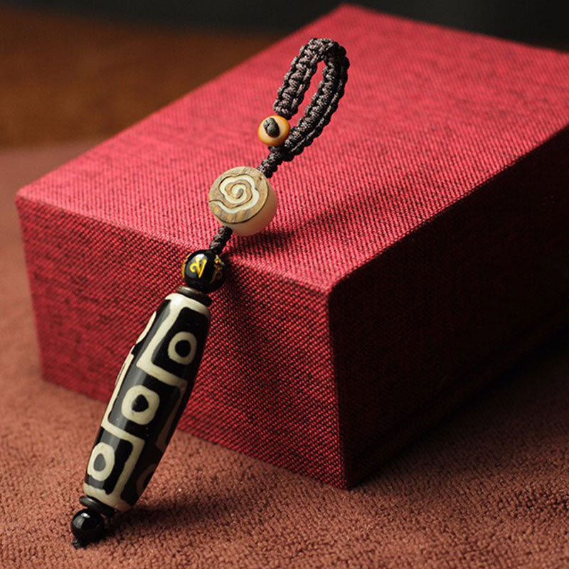 Buddha Stones tibetanas de nueve ojos, cuentas Dzi, decoración de riqueza - Negro - image 1