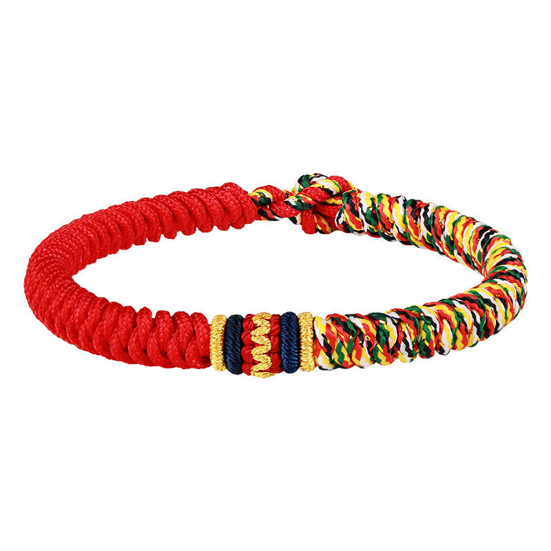 Pulsera de cuerda trenzada con nudo King Kong, hilo multicolor hecho a mano tibetano con Buddha Stones - image 4