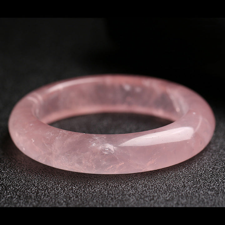 Brazalete de pulsera de cuarzo rosa natural con Buddha Stones