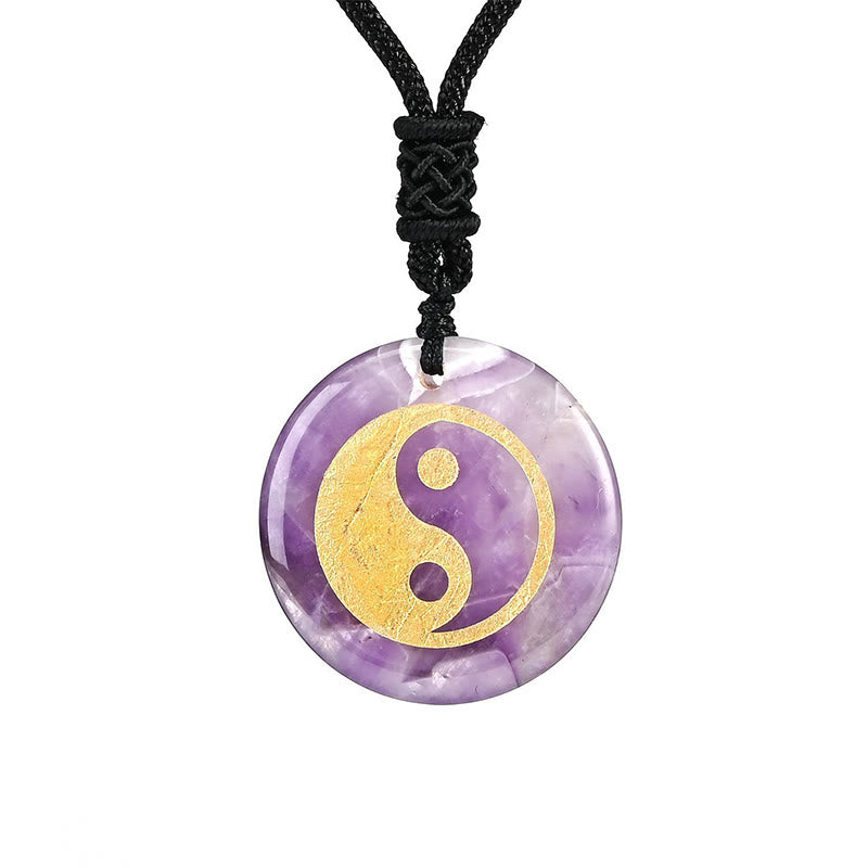 Buddha Stones, varios cristales, amatista, ojo de tigre, Aventurina verde, Yin Yang, collar espiritual, colgante