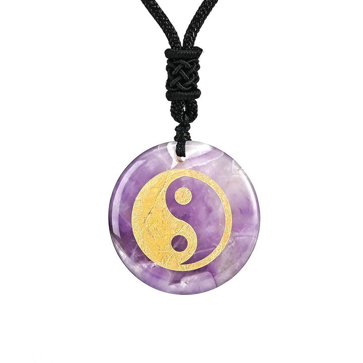 Buddha Stones, varios cristales, amatista, ojo de tigre, Aventurina verde, Yin Yang, collar espiritual, colgante