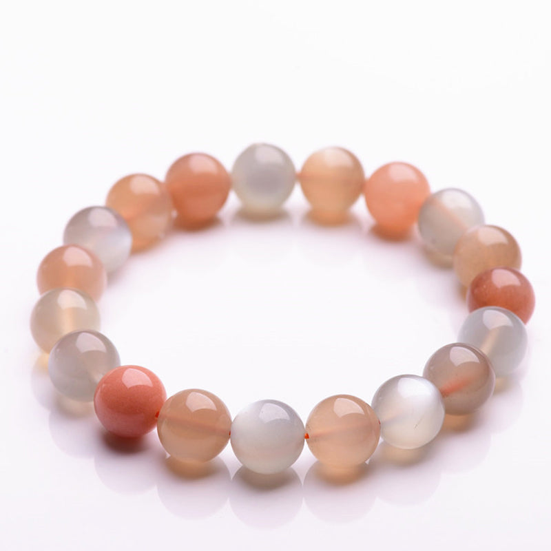 Pulsera positiva de riqueza de piedra lunar natural