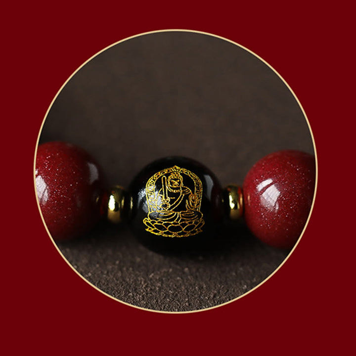 Pulsera de plata de ley 925 con Buddha Stones , zodíaco chino, Buda natal, cinabrio, Om Mani Padme Hum