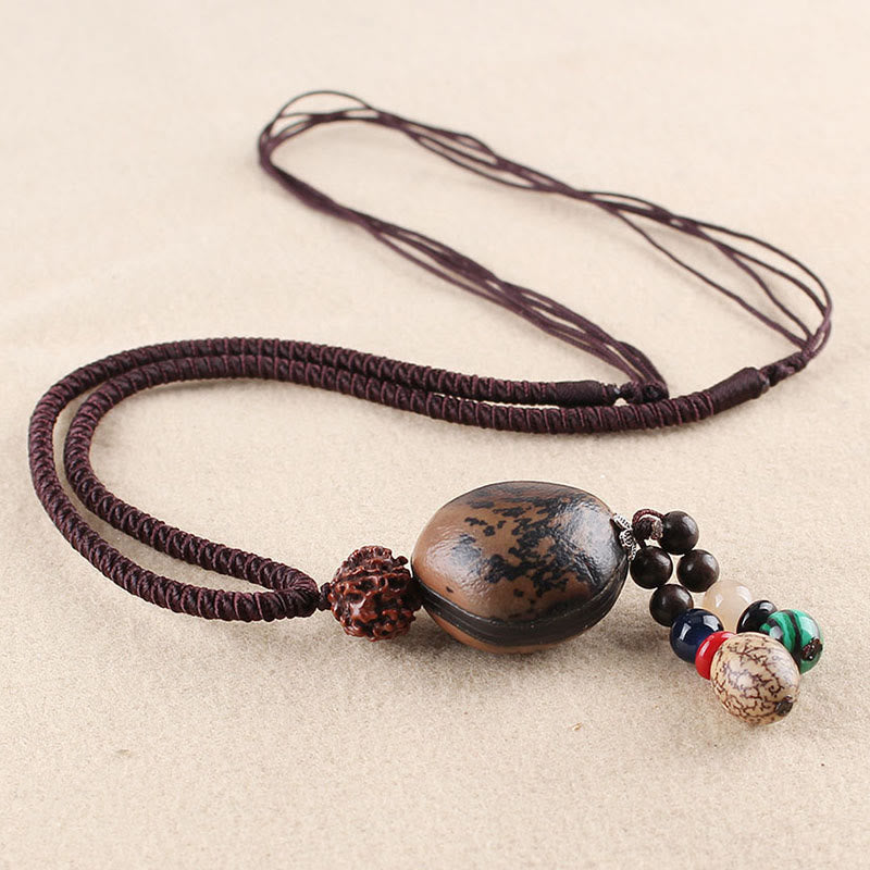 Collar con colgante de armonía de la sabiduría del loto de la semilla de Bodhi de las Buddha Stones - Semilla de Bodhi y semilla de Rudraksha Bodhi - image 13