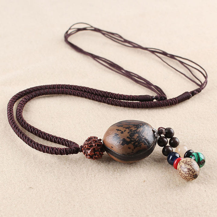 Collar con colgante de armonía de la sabiduría del loto de la semilla de Bodhi de las Buddha Stones - Semilla de Bodhi y semilla de Rudraksha Bodhi - image 13