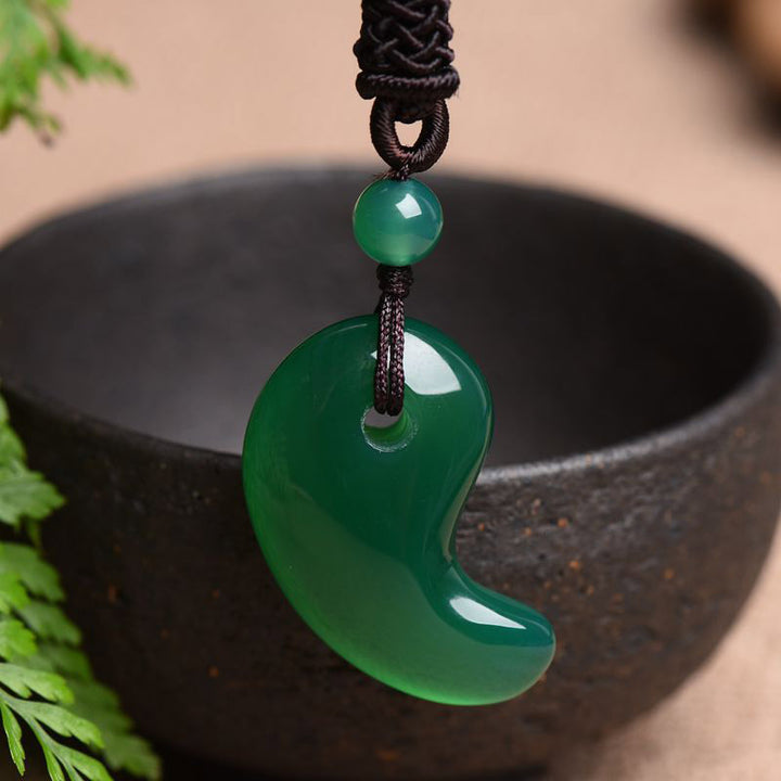 Collar Ágata Roja Ágata Verde Patrón Luna Confianza Calma - Ágata verde - image 7