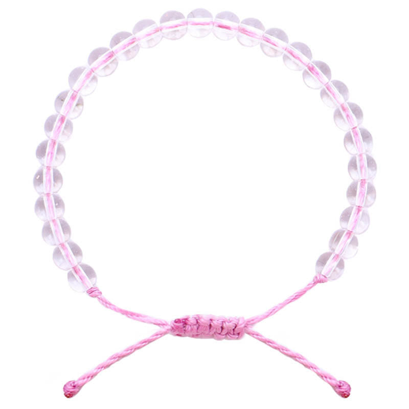 Pulsera ajustable de hilo trenzado con cuentas de vidrio hechas a mano