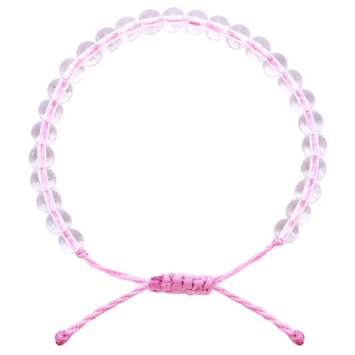Pulsera ajustable de hilo trenzado con cuentas de vidrio hechas a mano