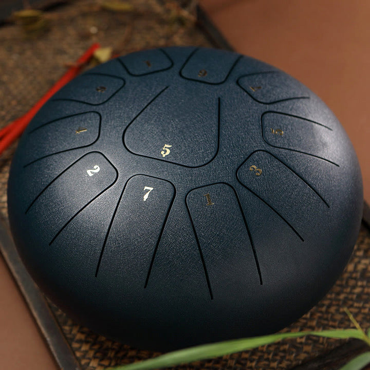 Buddha Stones Tambor de lengua de acero, sonido curativo, meditación, atención plena, kit de tambor de yoga, 11 notas, 8 pulgadas - Gris pizarra - image 17