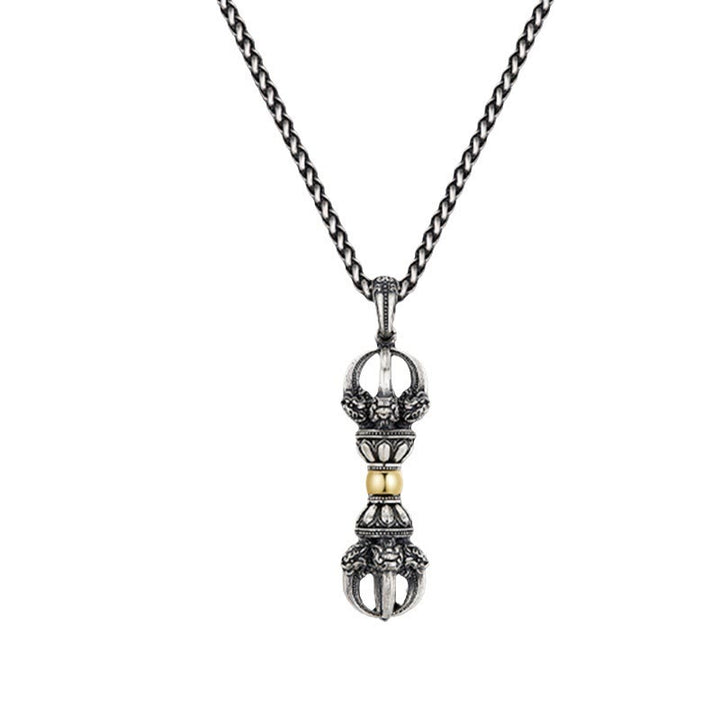 Colgante de collar de riqueza con diseño tibetano Dorje Vajra de Buddha Stones