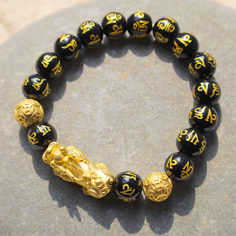 Pulsera de obsidiana para atraer riqueza Feng Shui PiXiu