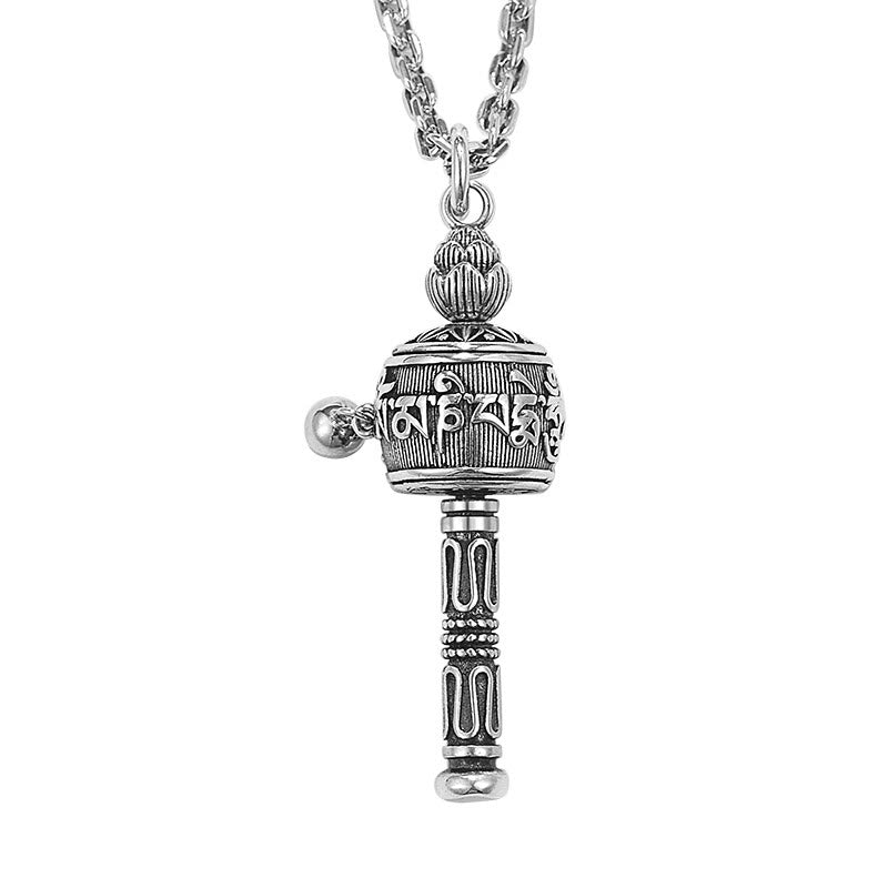 Colgante de collar giratorio con Buddha Stones , Om Mani Padme Hum tibetano, rueda de oración, sabiduría de loto - image 7
