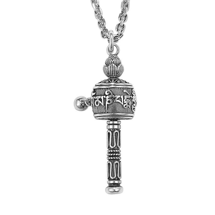 Colgante de collar giratorio con Buddha Stones , Om Mani Padme Hum tibetano, rueda de oración, sabiduría de loto - image 7