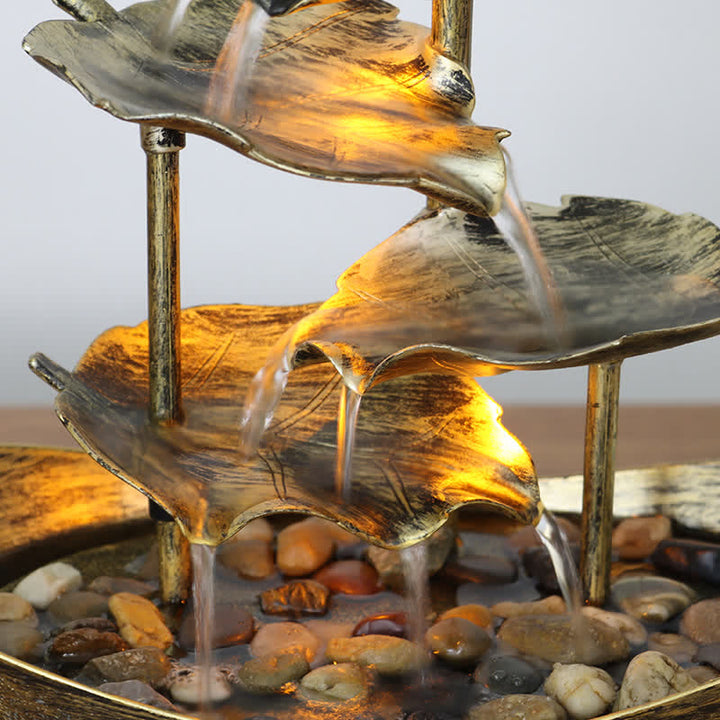 Fuente de cascada con forma de hoja de loto y Buddha Stones, adorno de mesa con luz LED, decoración para el hogar y la oficina. - image 8