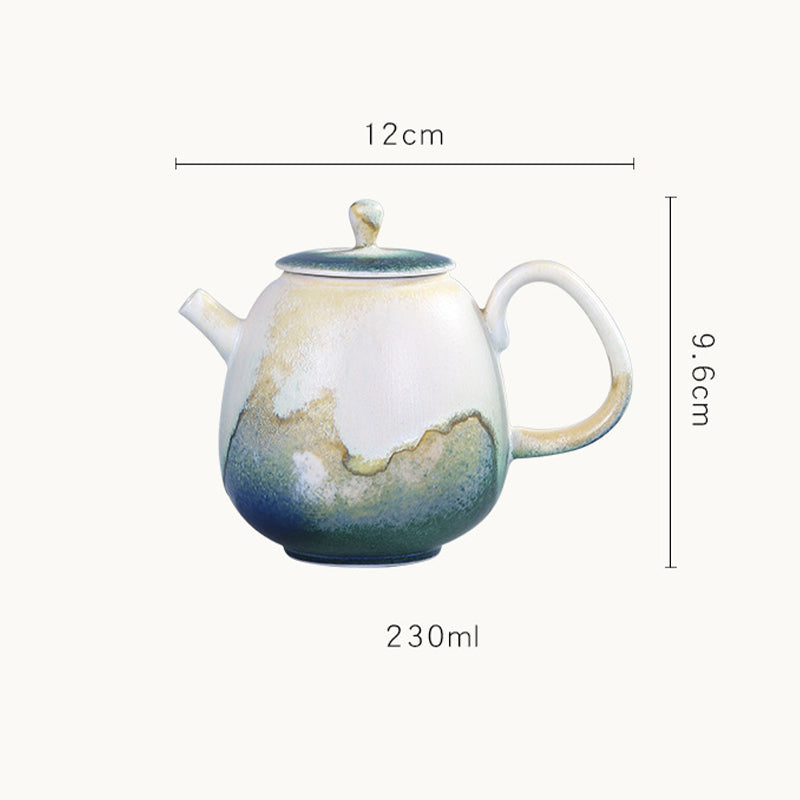 Tetera de kungfú de cerámica con Buddha Stones, té chino Gongfu verde y Beige, 230ml