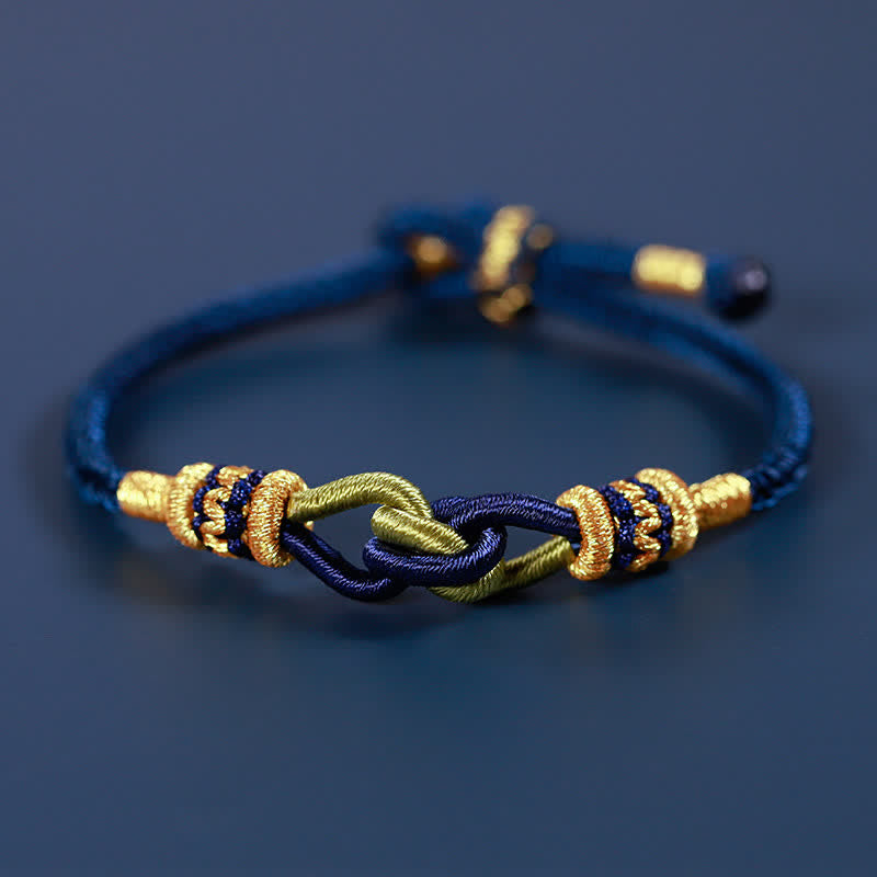 Pulsera de hilo trenzado con Buddha Stones, hecha a mano, anudada, fuerza de la fe