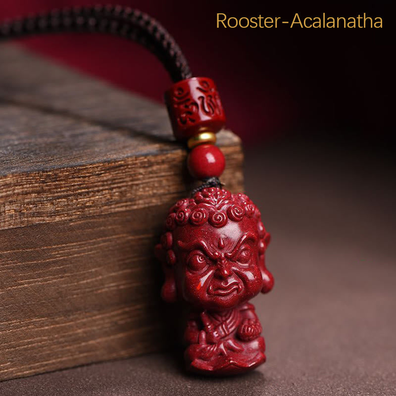 Buddha Stones del zodiaco chino, Buda natal, amuleto de cinabrio Natural, colgante para mantener alejados los espíritus malignos