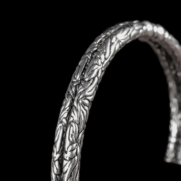 Brazalete de pulsera de equilibrio grabado con patrón de dragón de flores