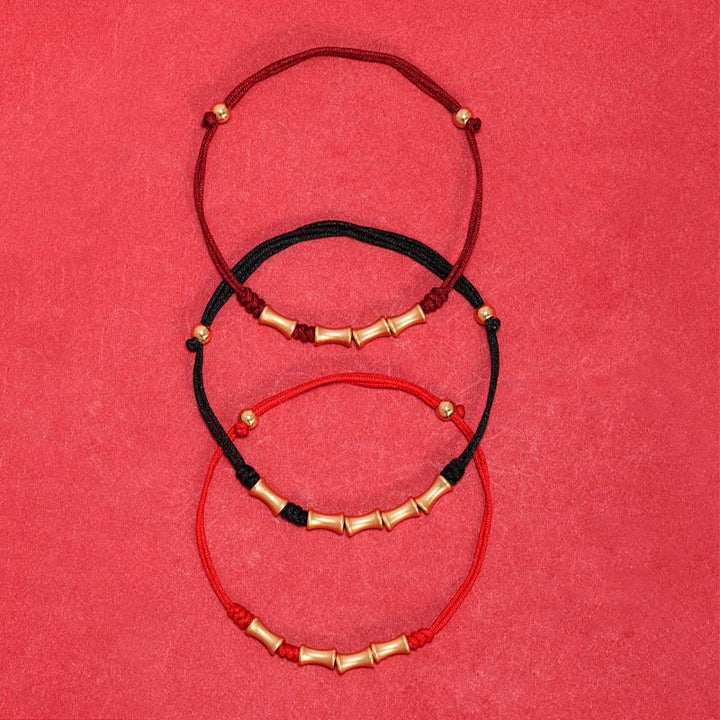 Pulsera trenzada de la suerte con diseño de bambú de plata de ley 925 con Buddha Stones