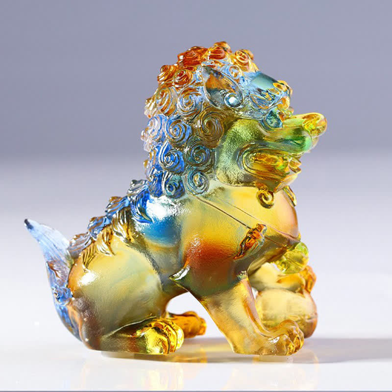 Pieza de arte de León de cristal Liuli hecha a mano, decoración para el hogar y la Oficina