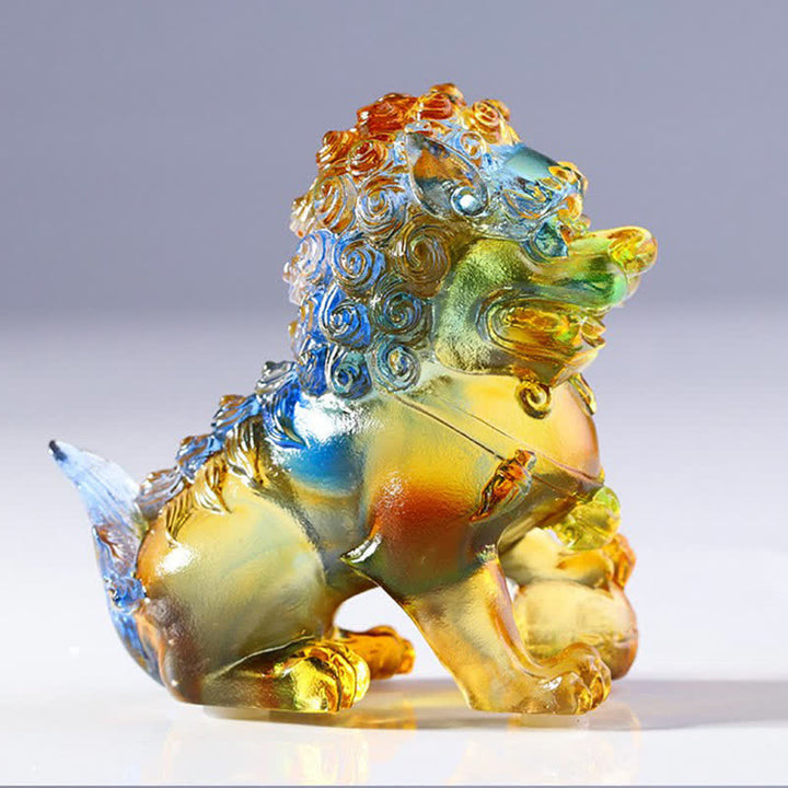 Pieza de arte de León de cristal Liuli hecha a mano, decoración para el hogar y la Oficina