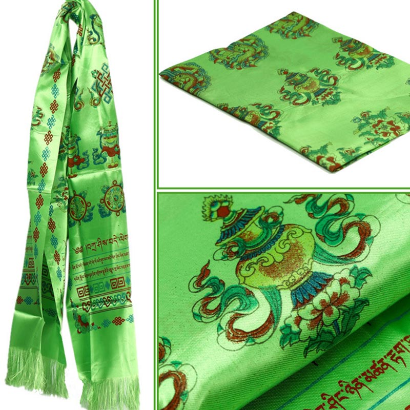 Buddha Stones, bendición de la suerte tibetana, decoración Khata de 5 colores - image 3